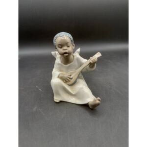 LLADRO 4537Angel-Black Legacy Collection African Cherub Boy w/Mandolin